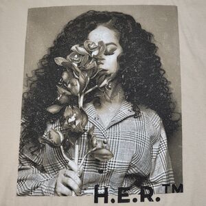 H.E.R. Graphic SS Tee By Goodie Two Sleeves Cream - Size XL